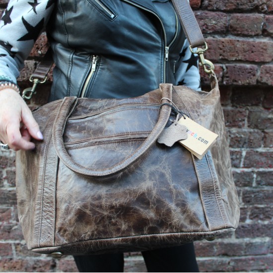 Canal Walk Extra Large Brown Leather Bag